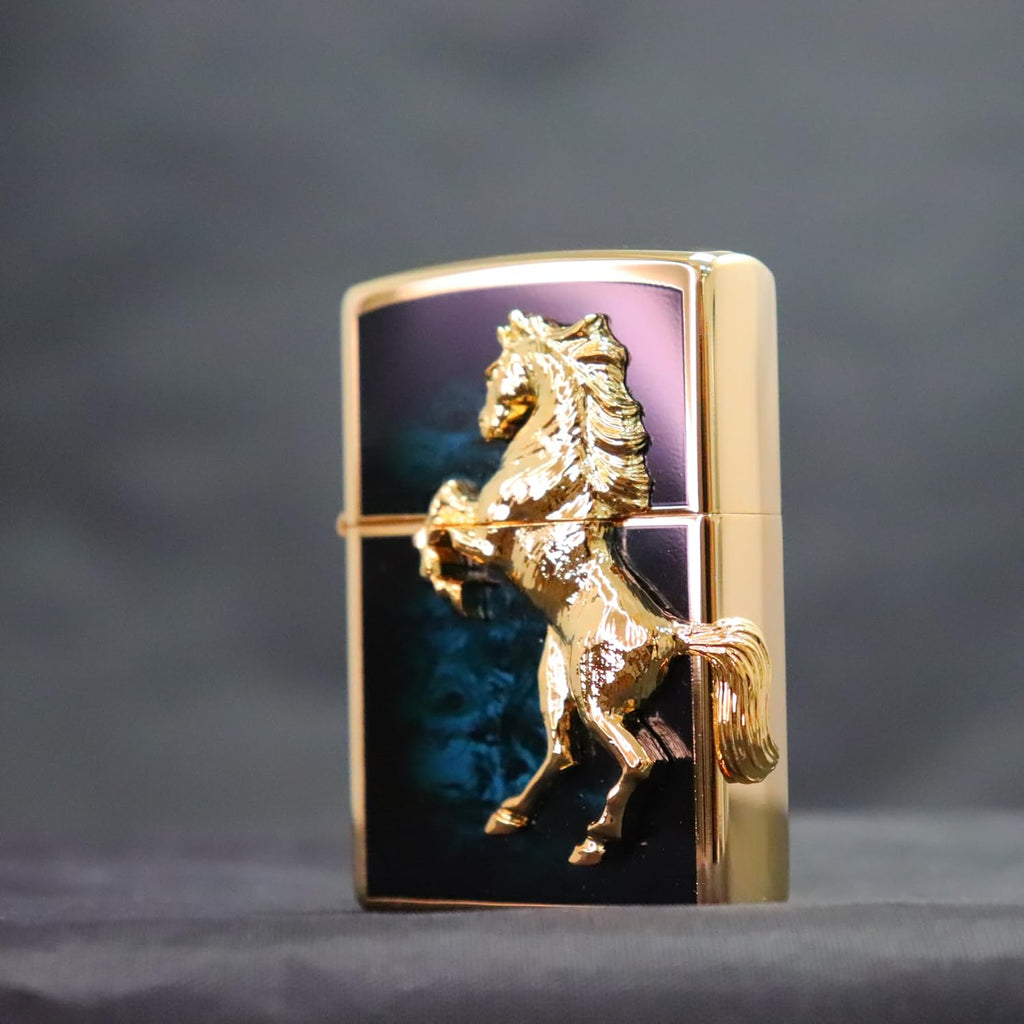 Zippo Winnie Winning Gold Plate Blue