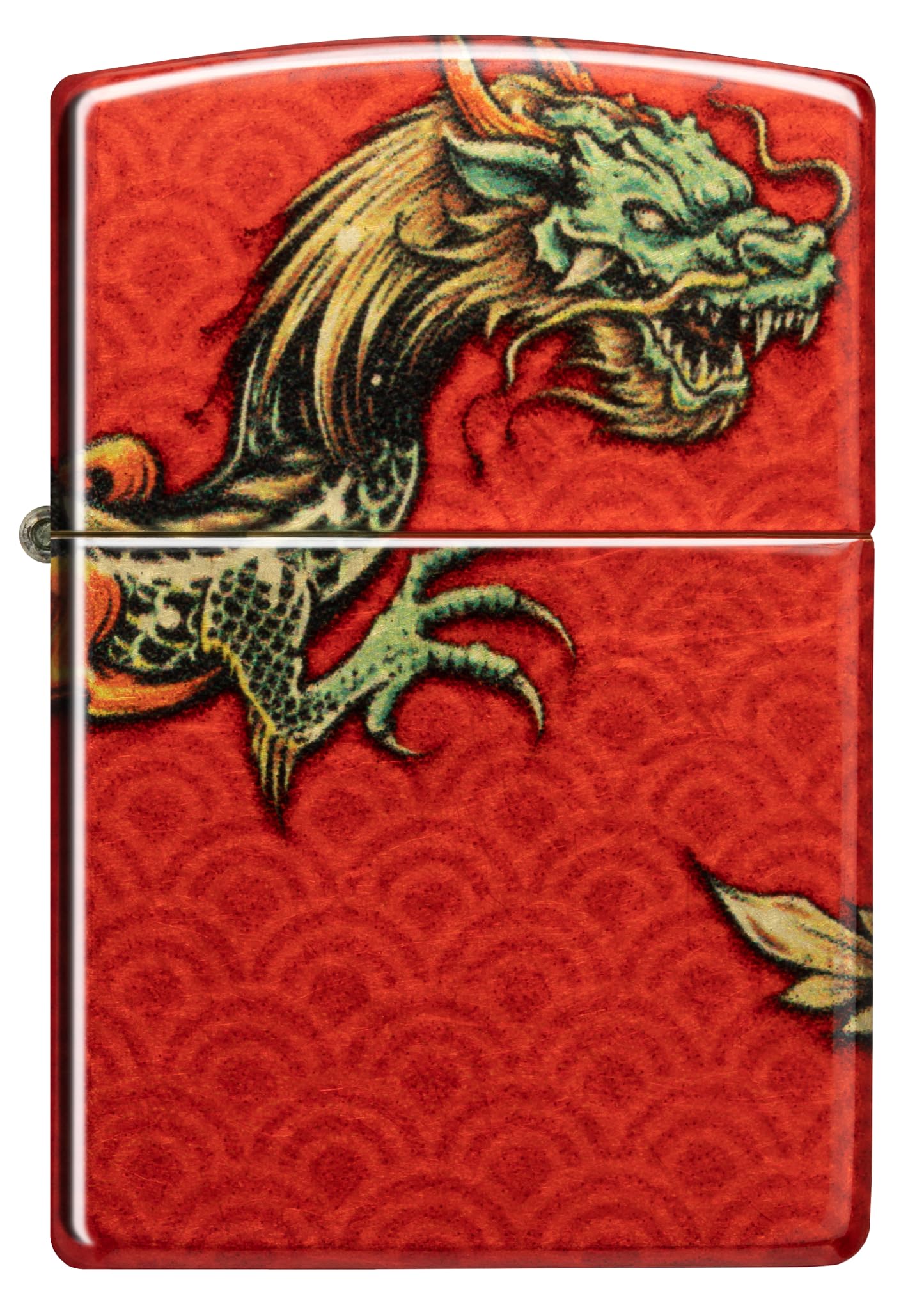 Zippo Armor High Polish Green Elegant Dragon Pocket Lighter, One Size